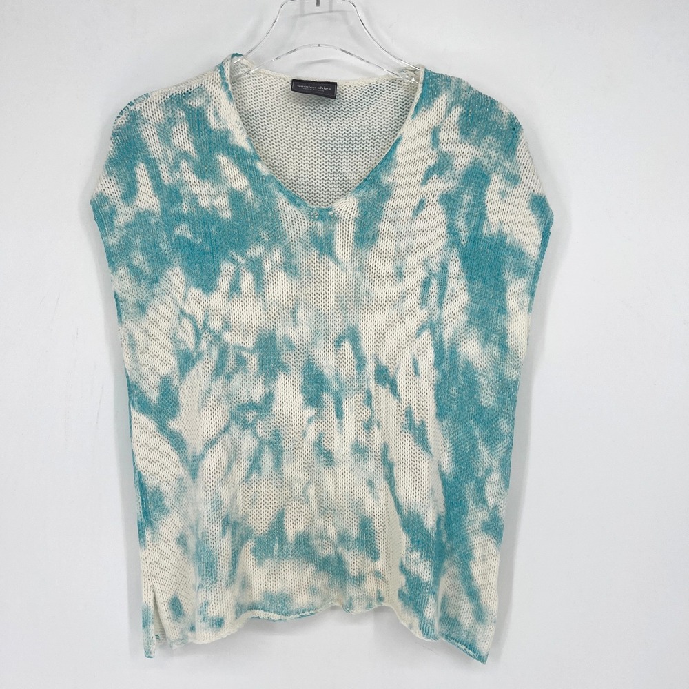 Wooden Ships Sweater Top Womens S/M Blue Tie‎ Dye Boho Hippie Knit